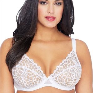 Glamorise Women's Plus Size Full Figure Sexy Stretch Lace Wonderwire Bra 46C